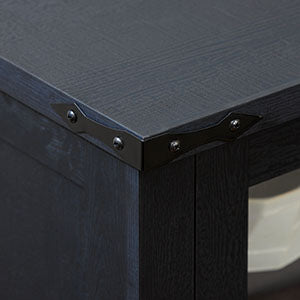 End Table with Power Outlet and USB Port, Nightstand with Adjustable Storage Shelf Board with Clear Acrylic Panel, Thickened Density Board, Wood Rustic Sofa Side Table for Living Room, Bedroom, Black