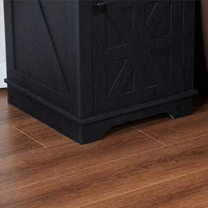 End Table with Power Outlet and USB Port, Nightstand with Adjustable Storage Shelf Board with Clear Acrylic Panel, Thickened Density Board, Wood Rustic Sofa Side Table for Living Room, Bedroom, Black